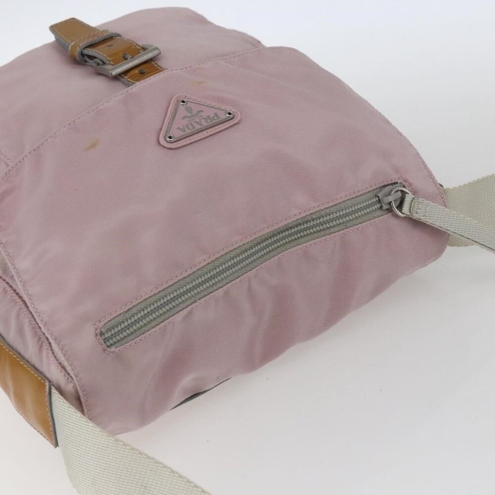 Authentic PRADA Shoulder Bag Nylon Pink Silver - Picture 13 of 16